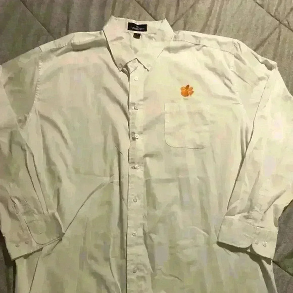 Men's Clemson Tigers White Long Sleeve Button Down Dress Shirt 3XL‎ - Picture 1 of 6